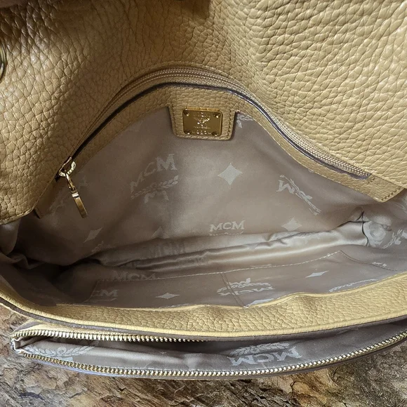 MCM Beige Leather Shoulder Bag - Picture 8 of 15